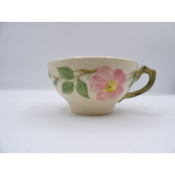 Franciscan Dinnerware Desert Rose Tea Cup 2½" tall  Vtg blk & brn makers marks - Picture 1 of 4